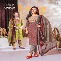 MAYUR CREATION AJARAKH VOL 3 COTTON THREAD WORK READYMADE 3PCS SET
