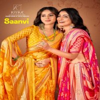 kiyra saanvi attractive colour print brasso saree for women