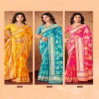 kiyra saanvi attractive colour print brasso saree for women