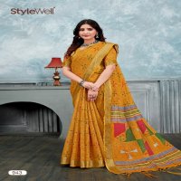 stylewell anupama vol 5 linen printed stylish saree for women