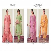 Glossy Simar Rumaisa Wholesale Pure Viscose With Embroidery Work Salwar Suits