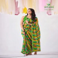 shree by sanskar tex georgette fancy printed saree collection