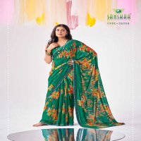 shree by sanskar tex georgette fancy printed saree collection