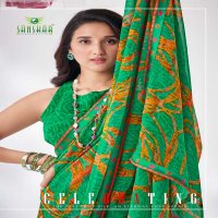 shree by sanskar tex georgette fancy printed saree collection