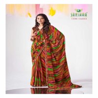 shree by sanskar tex georgette fancy printed saree collection