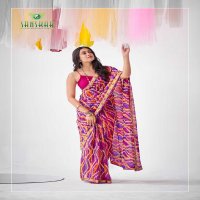 shree by sanskar tex georgette fancy printed saree collection