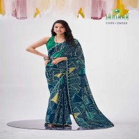 shree by sanskar tex georgette fancy printed saree collection