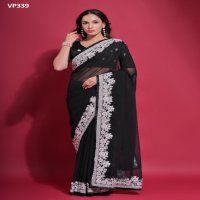 Fashion Berry Sundari White Wholesale Georgette Fabrics Indian Sarees