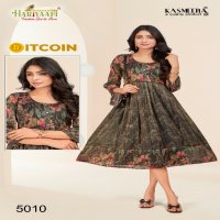 Hariyaali Bitcoin Vol-5 Wholesale Tissue Silk And Negative Print Kurtis Combo