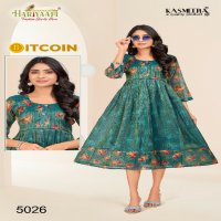 Hariyaali Bitcoin Vol-5 Wholesale Tissue Silk And Negative Print Kurtis Combo