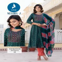 kaya melody vol 2 hit design rayon thread work readymade big size 3pcs dress