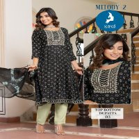 kaya melody vol 2 hit design rayon thread work readymade big size 3pcs dress