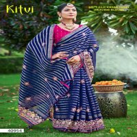 5D Designer Kitvi Wholesale Soft Silk With Kasab Panel Indian Sarees