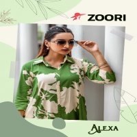 zoori alexa rayon print readymade classic look kurti with pant exports