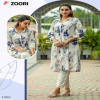 zoori alexa rayon print readymade classic look kurti with pant exports