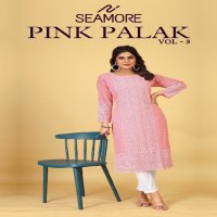 Seamore Pink Palak Vol-3 Wholesale Woman Lakhnawi Work Kurtis