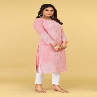 Seamore Pink Palak Vol-3 Wholesale Woman Lakhnawi Work Kurtis