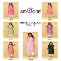 Seamore Pink Palak Vol-3 Wholesale Woman Lakhnawi Work Kurtis