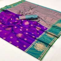 Rajtex Kshasha Wholesale Two Tone Contrast Handloom Weaving Festive Sarees