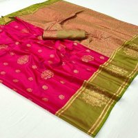 Rajtex Kshasha Wholesale Two Tone Contrast Handloom Weaving Festive Sarees