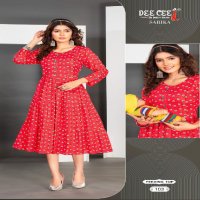 Dee Cee Sarika Wholesale Three Layered Long Feeding Kurtis