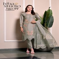 Hiba Studio LPC-99 Wholesale Organza Straight Tunics With Pant And Dupatta