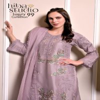 Hiba Studio LPC-99 Wholesale Organza Straight Tunics With Pant And Dupatta