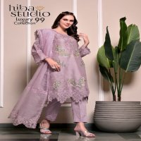 Hiba Studio LPC-99 Wholesale Organza Straight Tunics With Pant And Dupatta