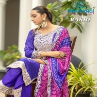 Mrudangi Rakhi Wholesale Real Chinon With Mirror Work Salwar Suits