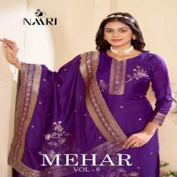 Naari Mehar Vol-8 Wholesale Pure Muslin Viscose Jacquard Dress Material