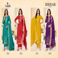 Naari Mehar Vol-8 Wholesale Pure Muslin Viscose Jacquard Dress Material