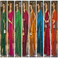 risha by vallabhi prints georgette different colour saree