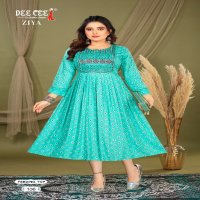 Dee Cee Ziya Wholesale Rayon Print Flared Long Feeding Kurtis