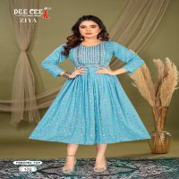 Dee Cee Ziya Wholesale Rayon Print Flared Long Feeding Kurtis