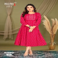 Dee Cee Ziya Wholesale Rayon Print Flared Long Feeding Kurtis