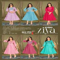 Dee Cee Ziya Wholesale Rayon Print Flared Long Feeding Kurtis