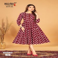 Dee Cee Zinal Wholesale Three Flared Long Feeding Kurtis