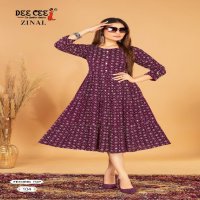 Dee Cee Zinal Wholesale Three Flared Long Feeding Kurtis