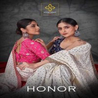 shubh shree honor velvet tussar silk unique fancy saree