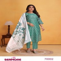 hazoori by seamore mirror work print art silk fullstitch suits