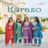 Aanchi Kurazo Wholesale Roman Straight Cut Top With Bottom And Dupatta