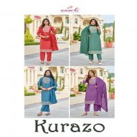 Aanchi Kurazo Wholesale Roman Straight Cut Top With Bottom And Dupatta