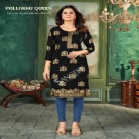 Sangeet pallakku queen regular wear rayon khadi print full stitch big size long kurtis