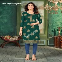 Sangeet pallakku queen regular wear rayon khadi print full stitch big size long kurtis