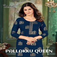 Sangeet pallakku queen regular wear rayon khadi print full stitch big size long kurtis