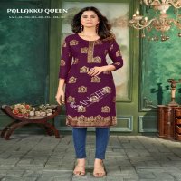 Sangeet pallakku queen regular wear rayon khadi print full stitch big size long kurtis