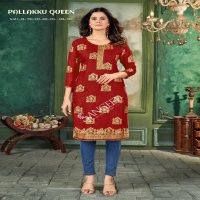 Sangeet pallakku queen regular wear rayon khadi print full stitch big size long kurtis