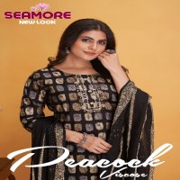 Seamore Peacock Wholesale Woman Kurti With Pant And Dupatta