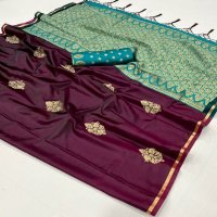 Rajtex Kanthkala Luxe Wholesale Pure Satin Handloom Weaving Function Wear Sarees