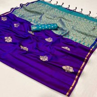 Rajtex Kanthkala Luxe Wholesale Pure Satin Handloom Weaving Function Wear Sarees